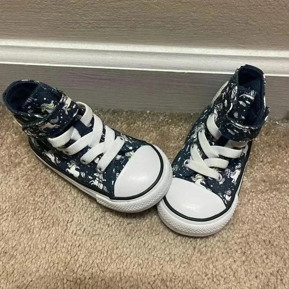 Converse Child Chuck Taylor All Star Unicorn Print Velcro High Top Sneaker Sz6